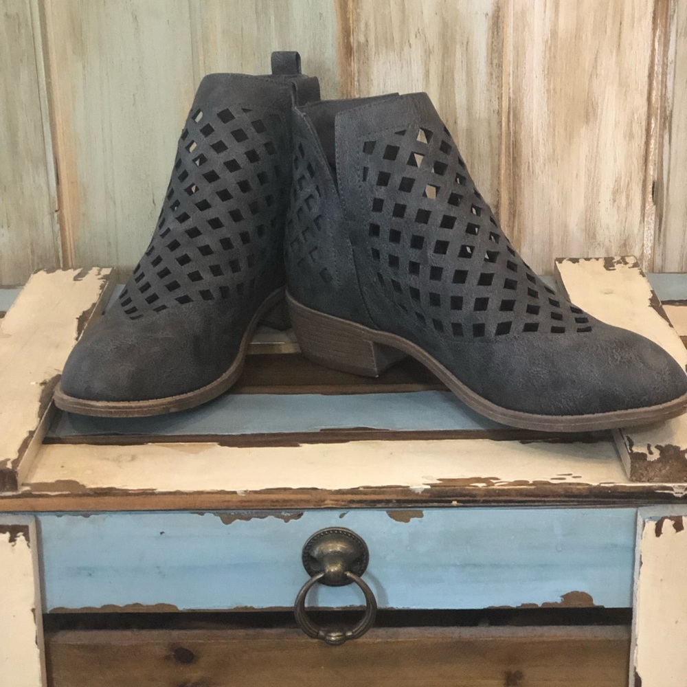 Grey Distressed Booties